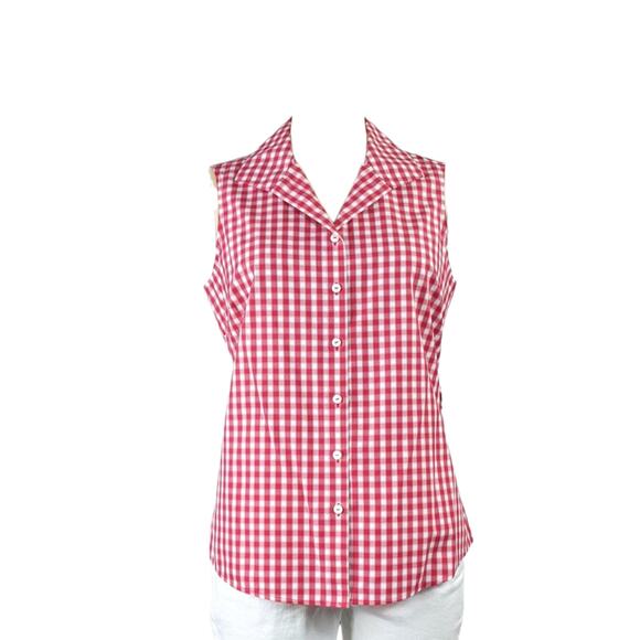 Foxcroft Tops - Foxcroft NYC Gingham Women's 18W Fitted Sleeveless Casual Beachy Resortwear Top